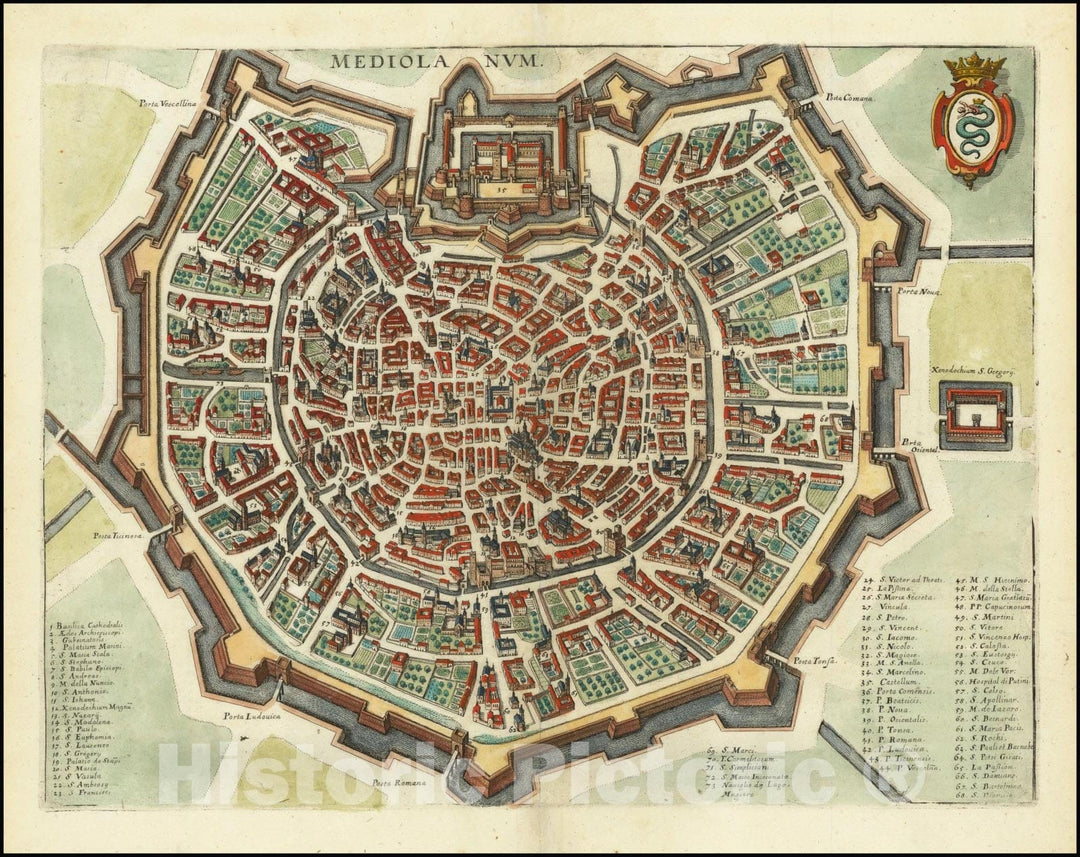 Historic Map : Mediolanum, 1636, Vintage Wall Art