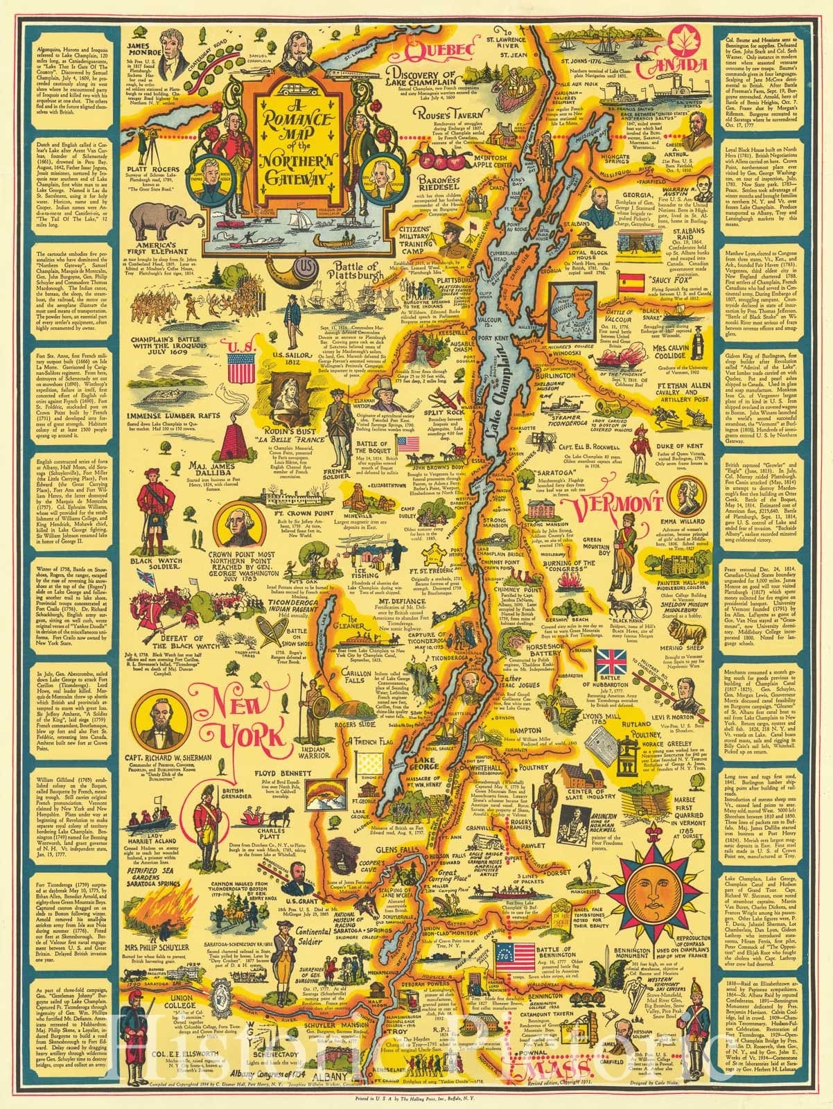 Historic Map : A Romance Northern Gateway,1934 (1951), Vintage Wall Art