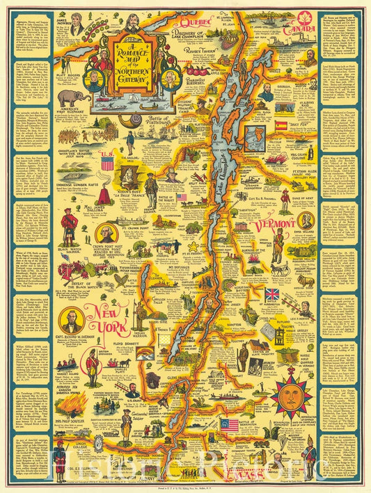 Historic Map : A Romance Northern Gateway,1934 (1951), Vintage Wall Art