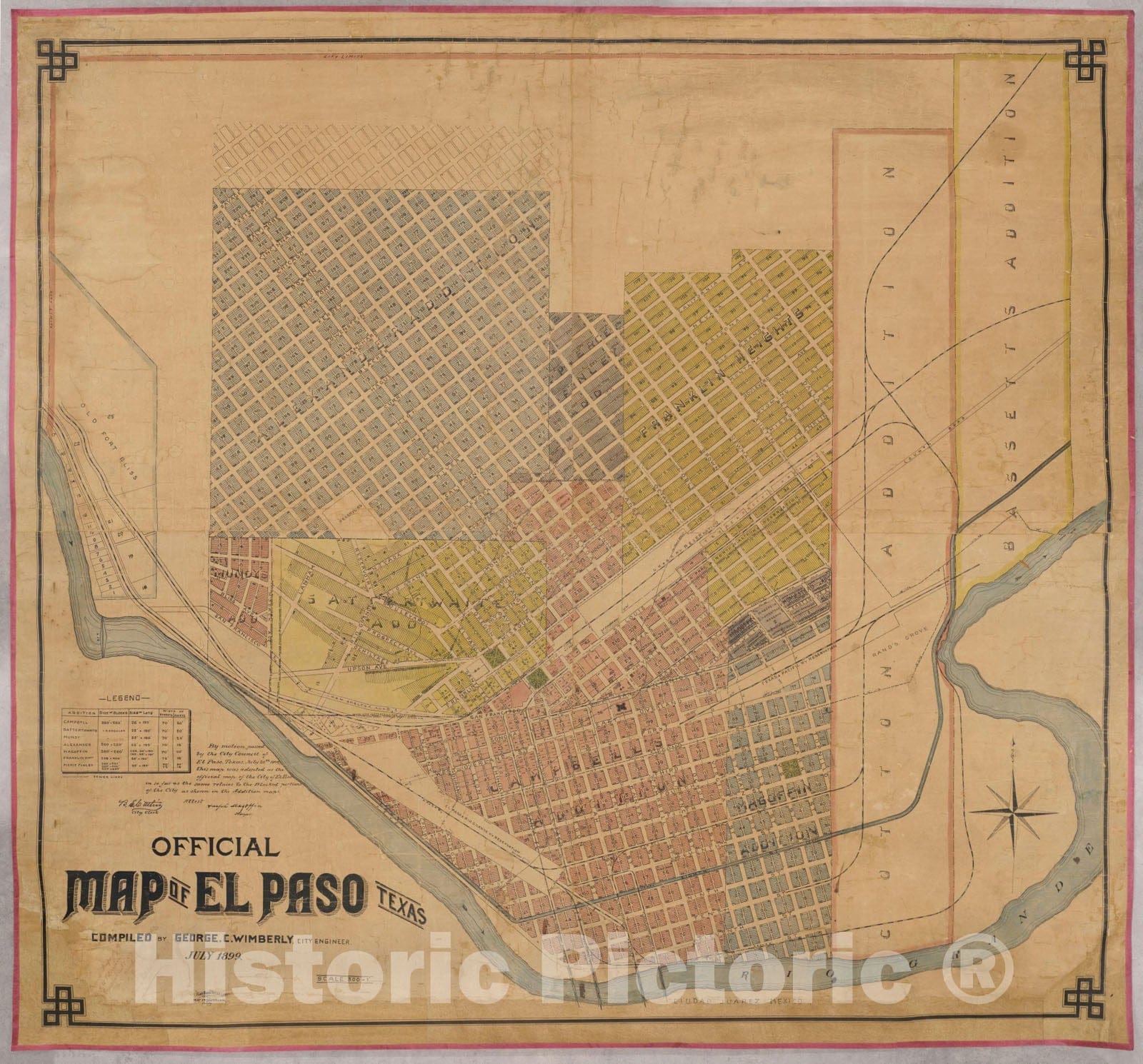 Historic Map : El Paso, Vintage Wall Art