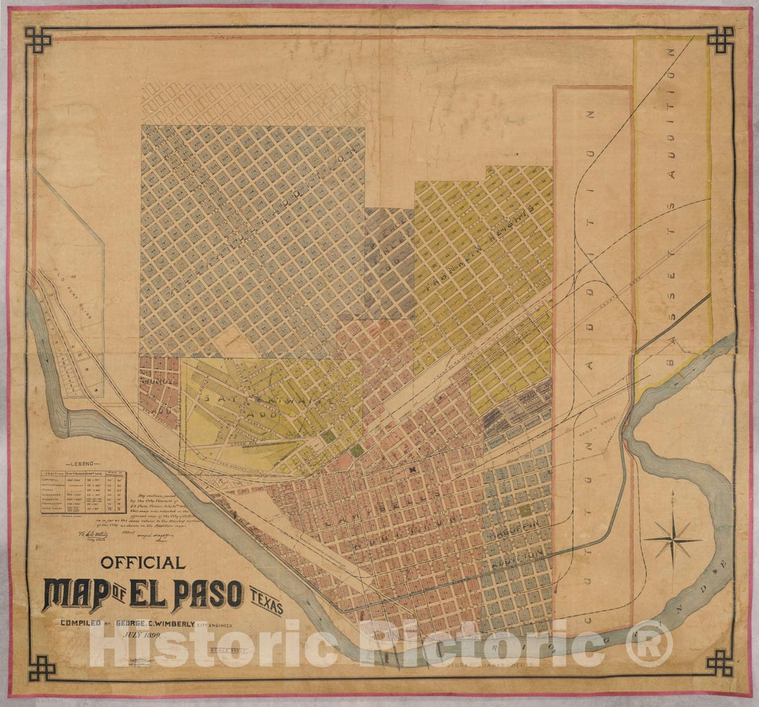 Historic Map : El Paso, Vintage Wall Art