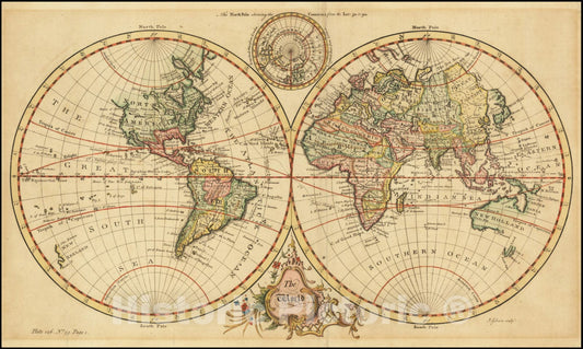 Historic Map : The World, 1752, Vintage Wall Art