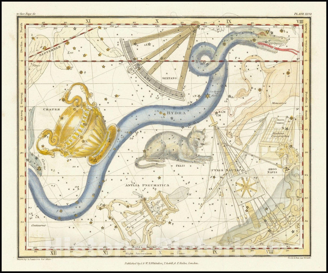 Historic Map : Hydra,  1822, Vintage Wall Art