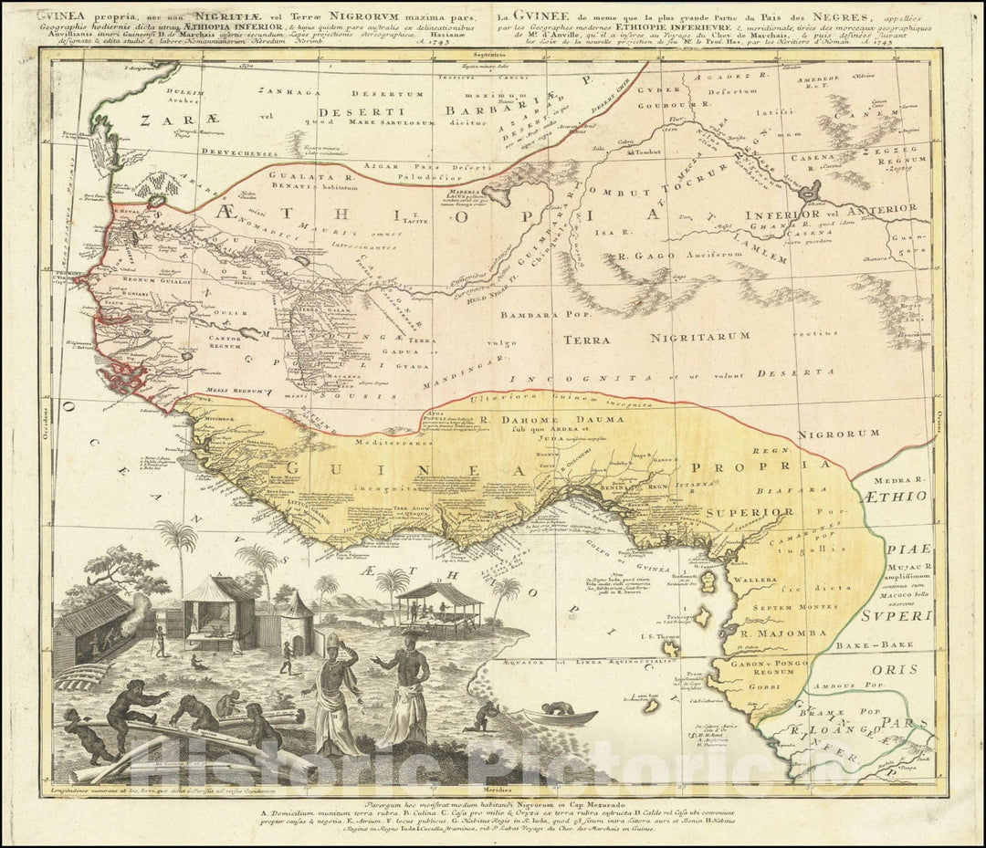 Historic Map : Guinea Propria, Nec Non Nigritiae Vel Terrae Nigorum, Aethiopia Inferior, 1743, 1743, Vintage Wall Art