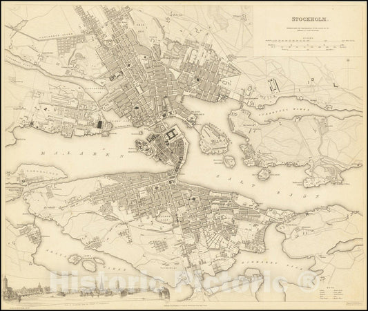 Historic Map : Stockholm, 1836, Vintage Wall Art
