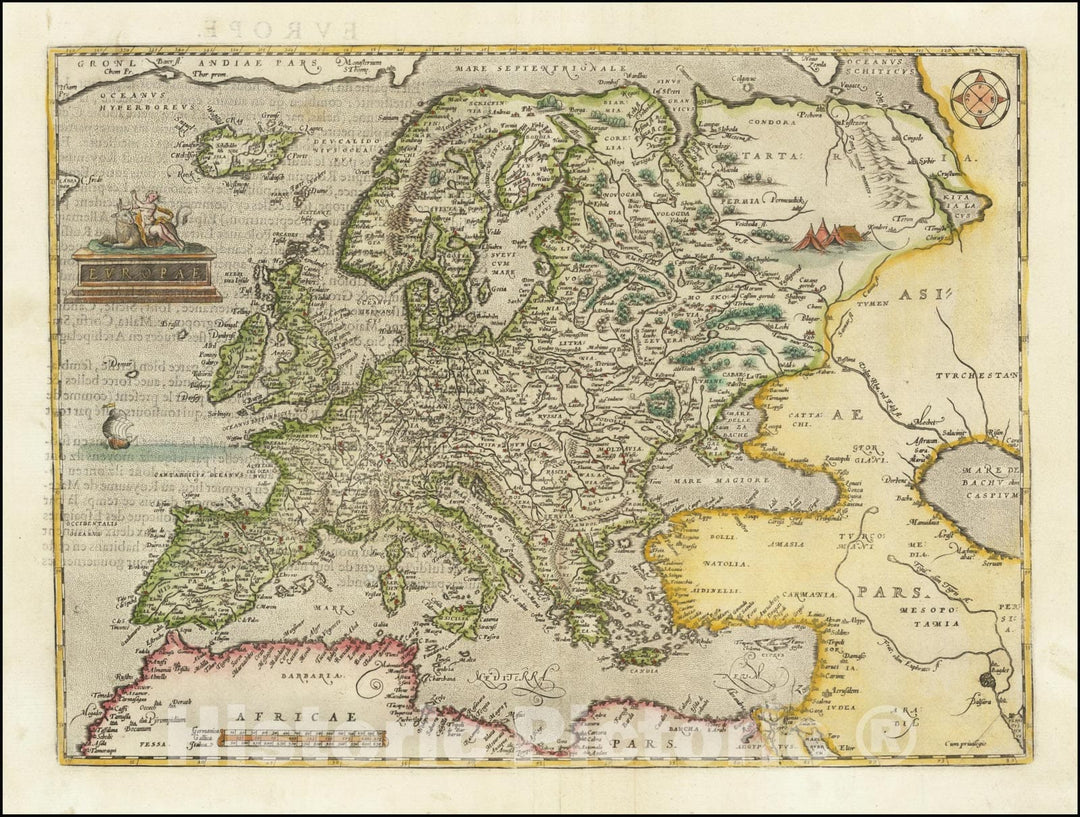 Historic Map : Europae, 1581, Vintage Wall Art