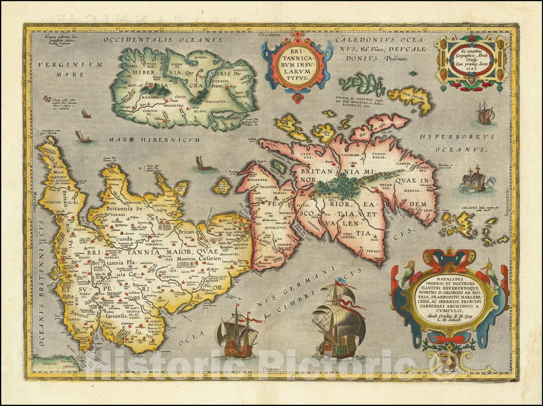 Historic Map : Britannicarum Insularum Typus, 1624, Vintage Wall Art