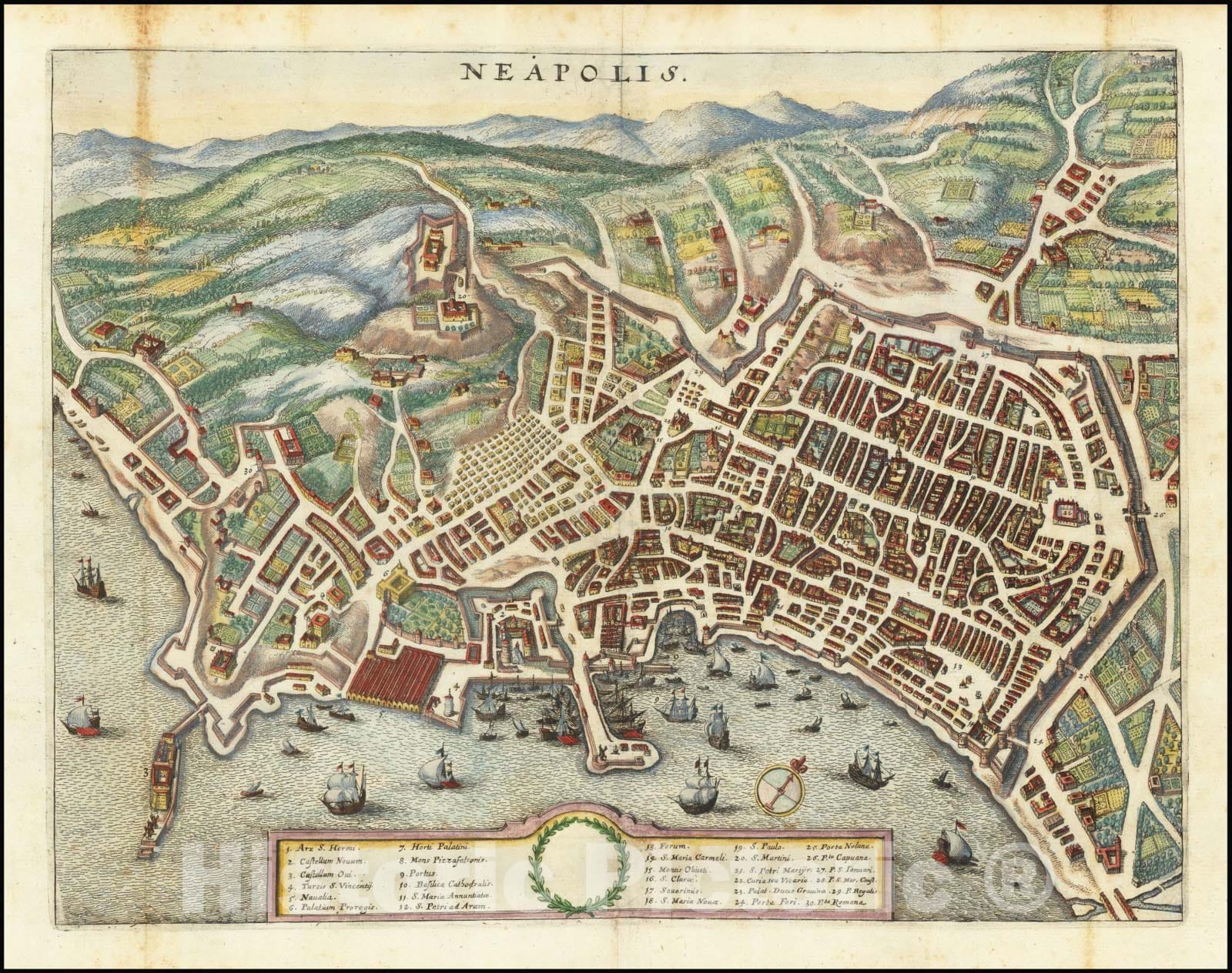 Historic Map : Neapolis, 1638, Vintage Wall Art