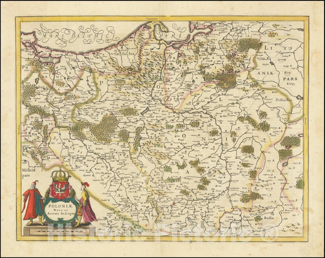 Historic Map : Poloniae Nova et Acurata Descriptio, 1638, Vintage Wall Art