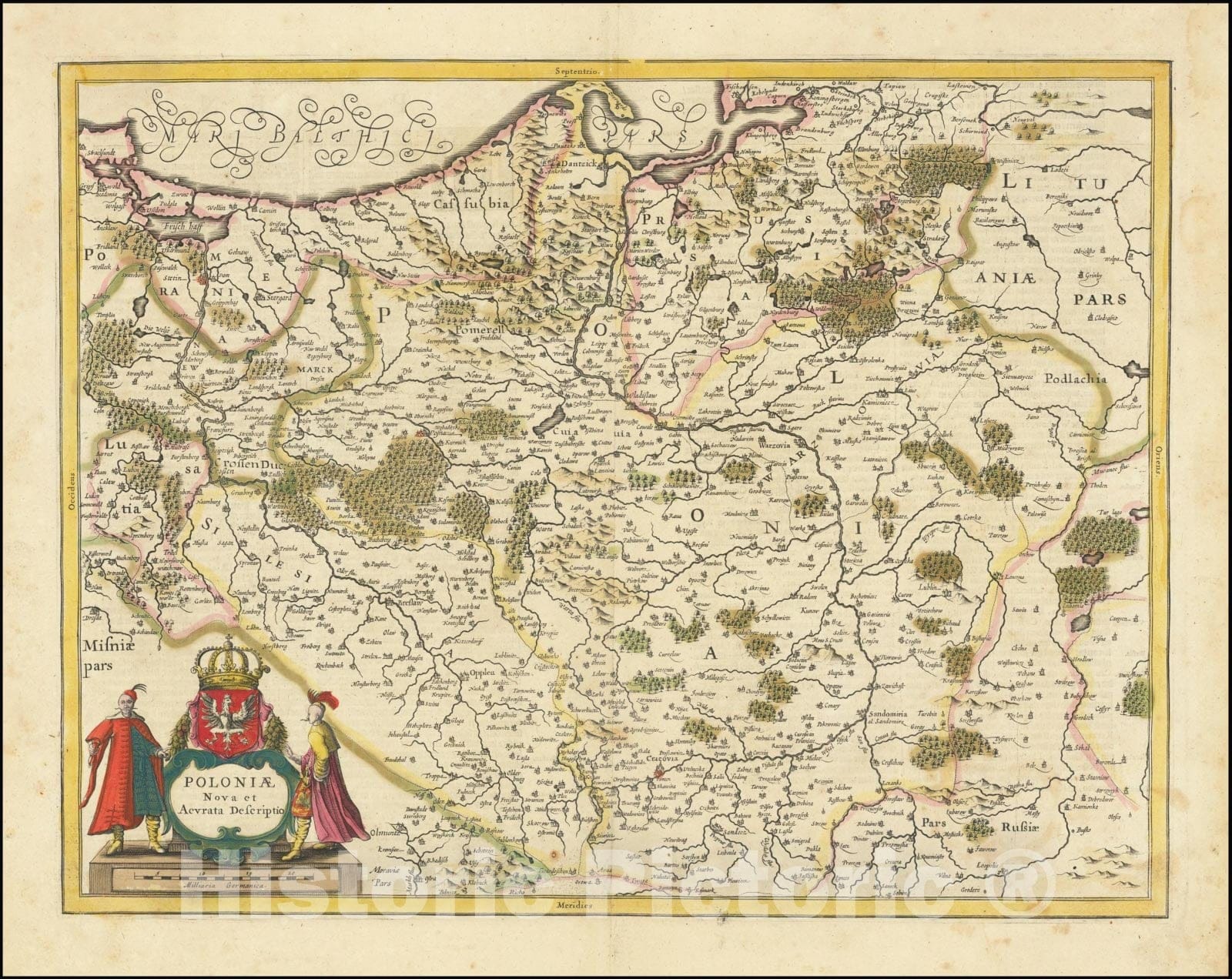Historic Map : Poloniae Nova et Acurata Descriptio, 1638, Vintage Wall Art