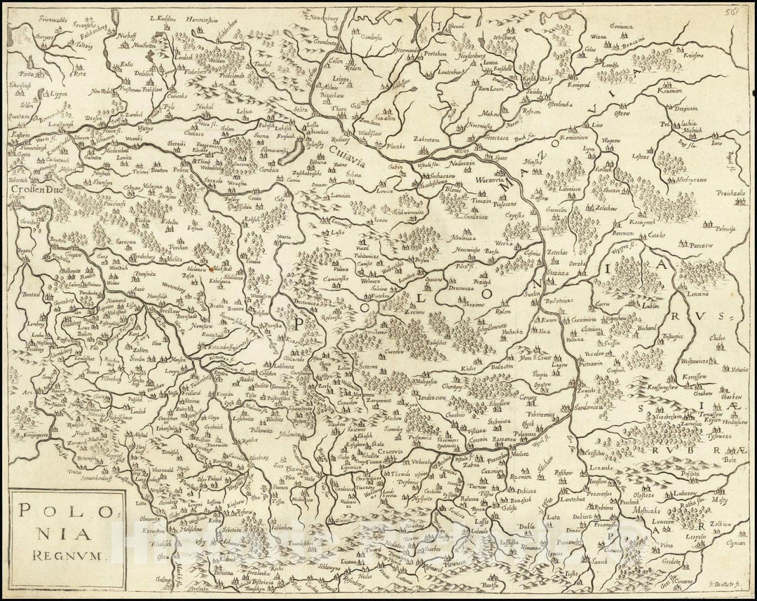 Historic Map : Polonia Regnum, 1670, Vintage Wall Art