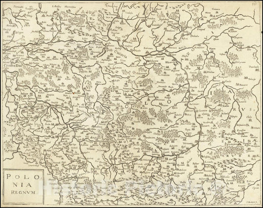 Historic Map : Polonia Regnum, 1670, Vintage Wall Art