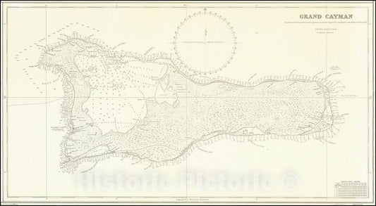 Historic Map : Grand Cayman North Sound & George Town Anchorage from surveys by Capt. R.H. Connell, H.M.S. Vidal 1956,1956 (1983), Vintage Wall Art