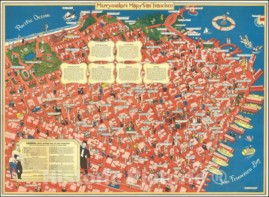 Historic Map : Merry-maker's San Francisco -- AÂ Pilot for Pixilated Philanderers with a Penchant for Getting Pickled?, 1940, Vintage Wall Art