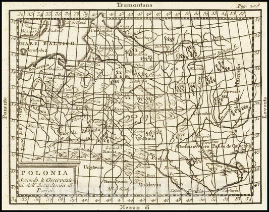 Historic Map : Polonia Secondo le Osservazioni dell' Accademia di Parigi, 1758, Vintage Wall Art