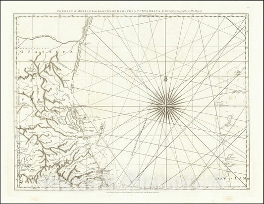 Historic Map : The Coast of Mexico from Laguna de Esmotes to Punta Brava,  1775, Vintage Wall Art
