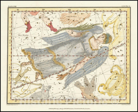 Historic Map : Virgo, 1822 v1, Vintage Wall Art