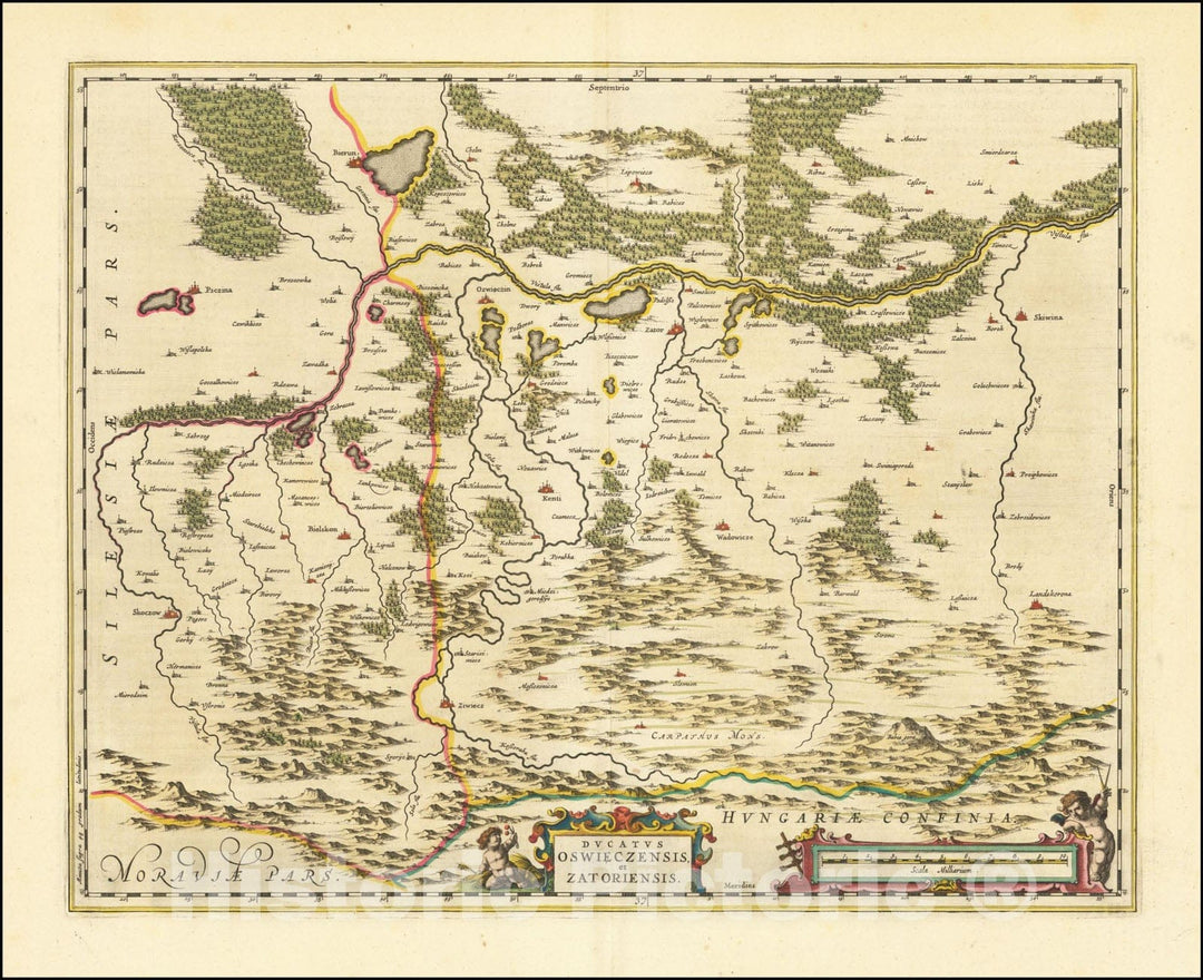 Historic Map : Ducatus Oswieczensis et Zatoriensis, 1662, Vintage Wall Art