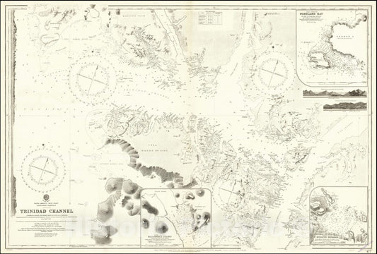 Historic Map : Magellan Strait,1881 (updates to 1920), Vintage Wall Art