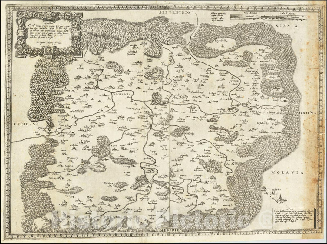 Historic Map : En Bohemiae nova, et exacta descriptio, omnibus eius Civitatibus, Castris, et Vicis,., 1565, Vintage Wall Art