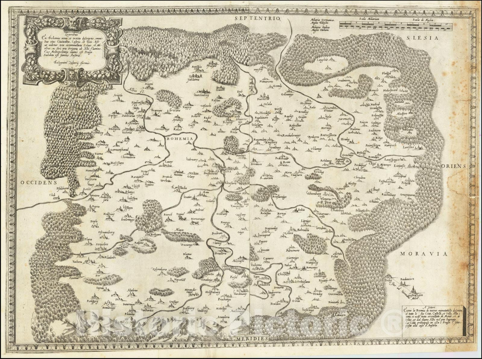 Historic Map : En Bohemiae nova, et exacta descriptio, omnibus eius Civitatibus, Castris, et Vicis,., 1565, Vintage Wall Art