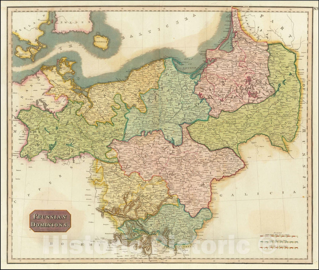 Historic Map : Prussian Dominions, 1815, Vintage Wall Art