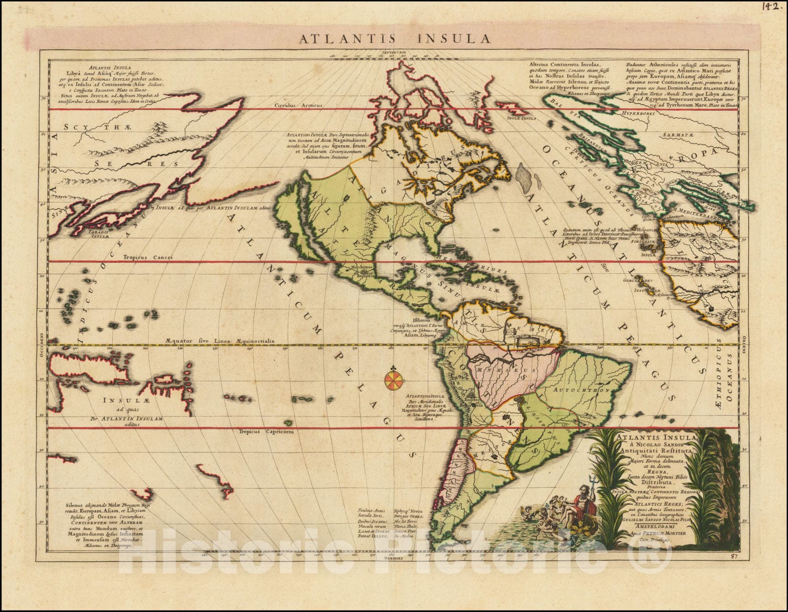 Historic Map : Atlantis Insula, 1700, Vintage Wall Art
