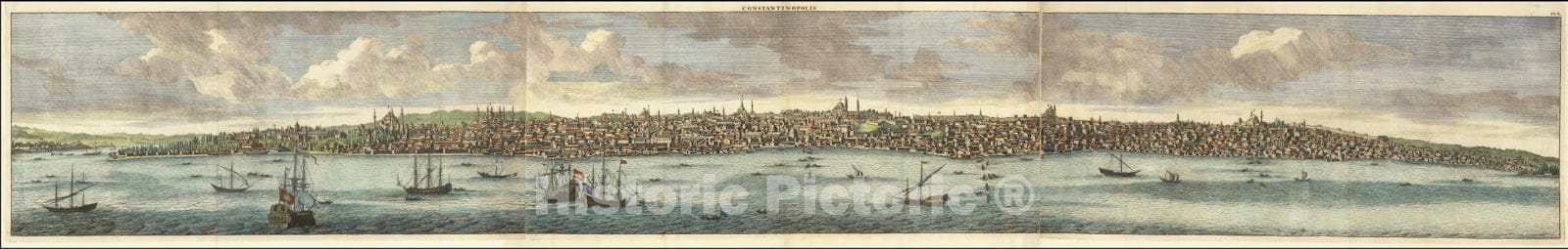 Historic Map : Constantinopolis, 1698, Vintage Wall Art