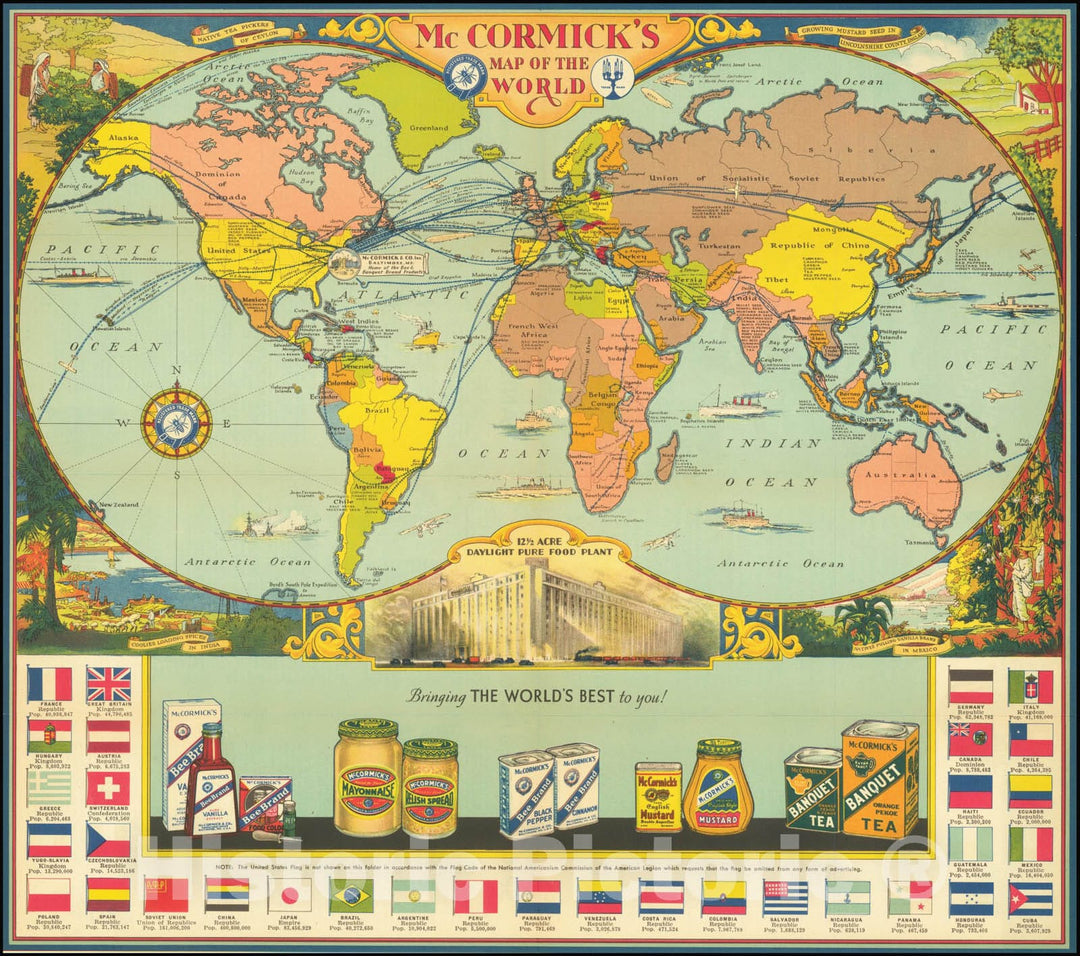 Historic Map : McCormick's World, 1931, Vintage Wall Art