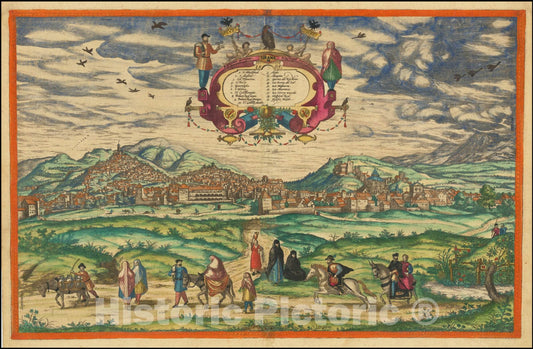 Historic Map : Granada 1563, 1572, Vintage Wall Art