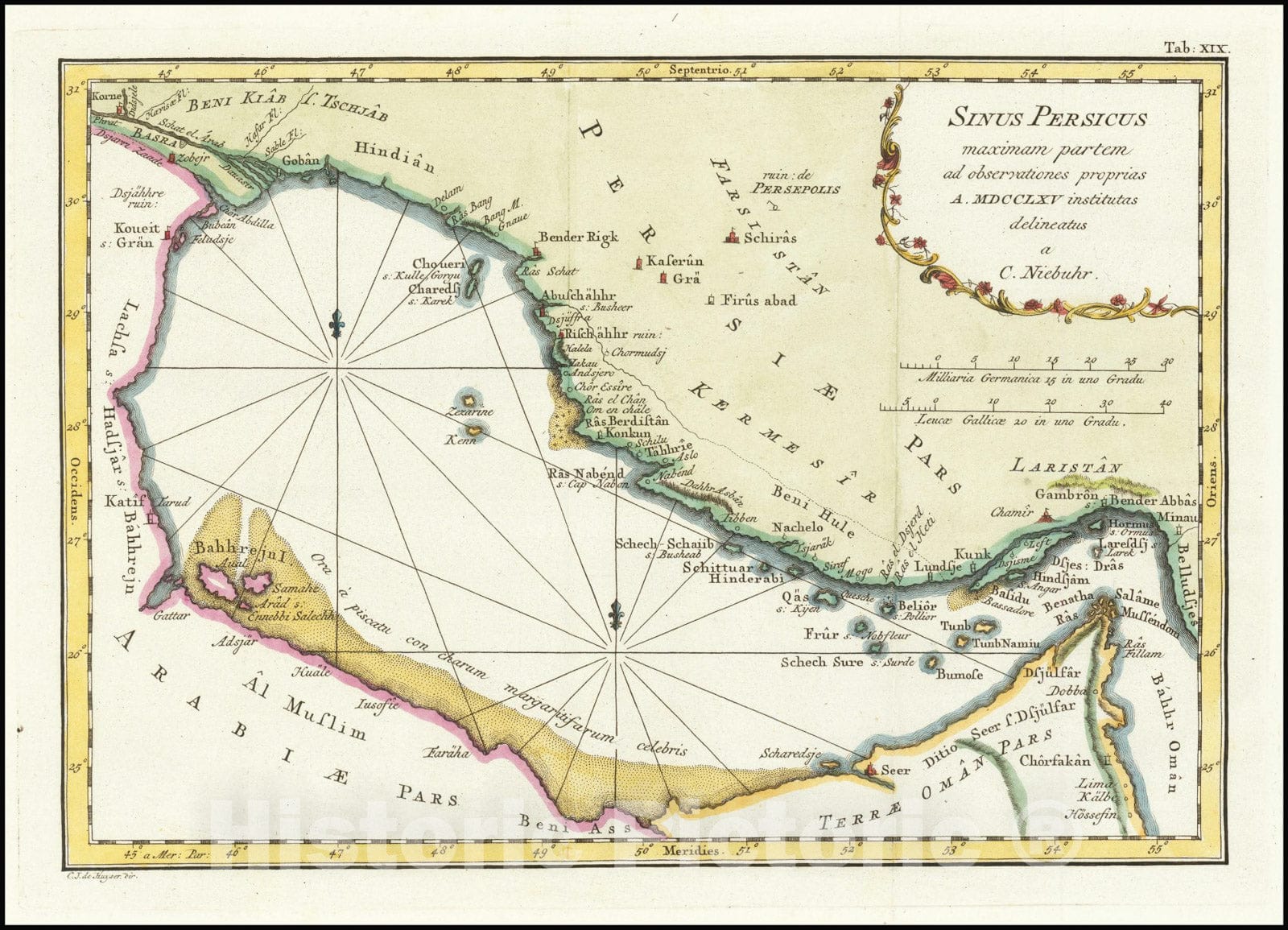 Historic Map : Sinus Persicus maximam partem ad observationes proprias, 1787, Vintage Wall Art