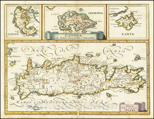 Historic Map : Candia cum Insulis alijs proxime ei adiacentibus , 1640, Vintage Wall Art