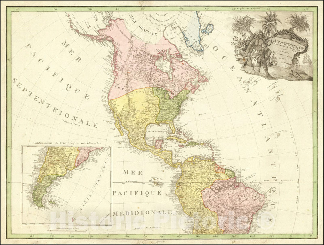 Historic Map : Amerique d'apres Arrowsmith chez Artaria et Comp., 1820, Vintage Wall Art