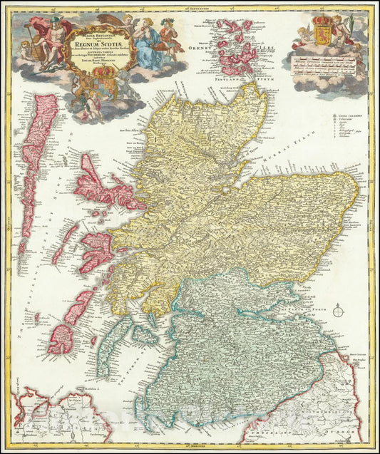 Historic Map : Magnae Britanniae Pars Septentrionalis qua Regnum Scotiae ,  1710, Vintage Wall Art