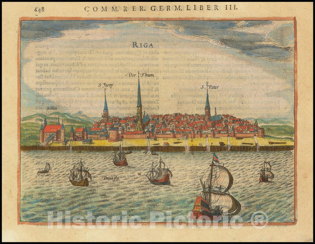 Historic Map : Riga, 1618, Vintage Wall Art