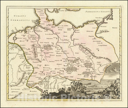Historic Map : Germania Ptolemaei, 1718, Vintage Wall Art