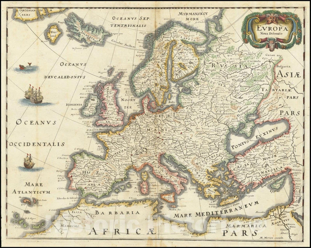 Historic Map : Europa Nova Delineatio, 1640, Vintage Wall Art