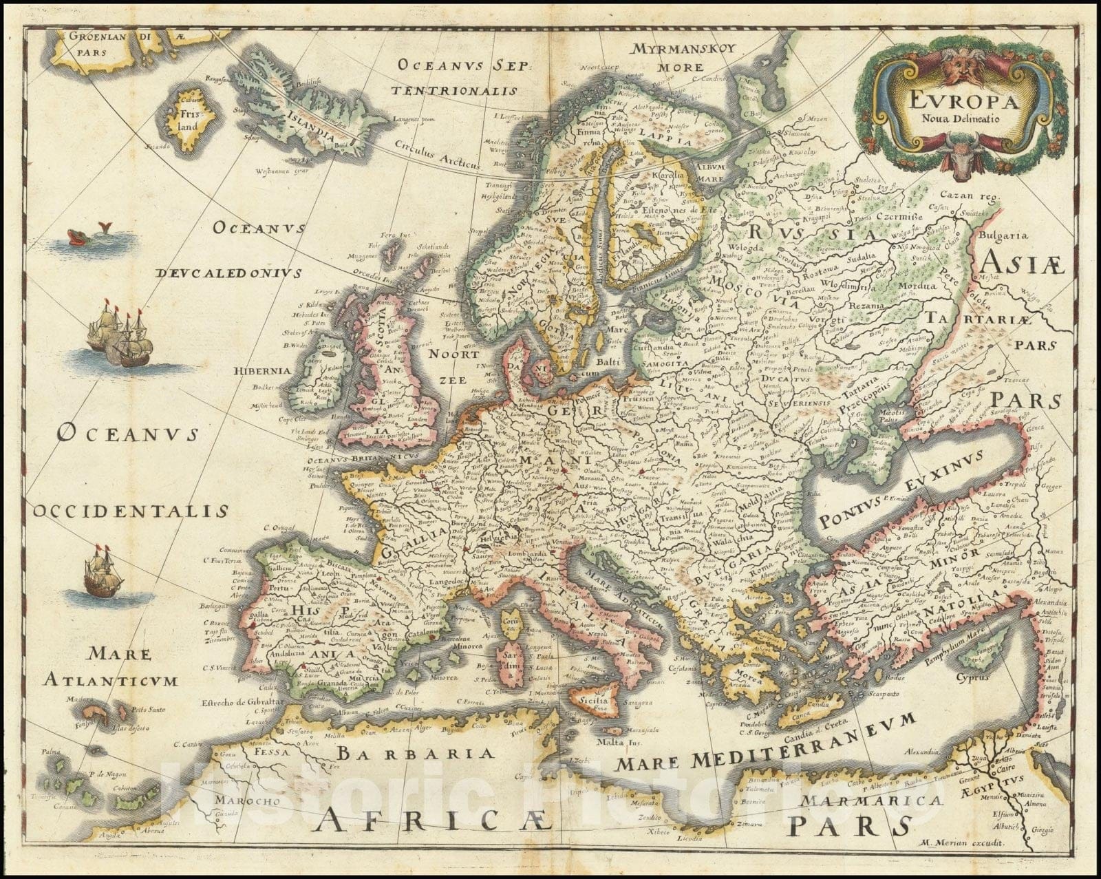 Historic Map : Europa Nova Delineatio, 1640, Vintage Wall Art