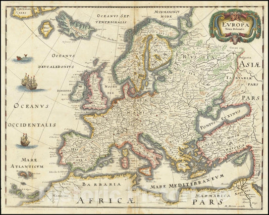 Historic Map : Europa Nova Delineatio, 1640, Vintage Wall Art