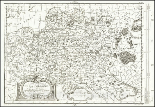 Historic Map : Carte Nouvelle de la Pologne Avant son demenbrement dirigee par Mr. Philippe,  1787, Vintage Wall Art