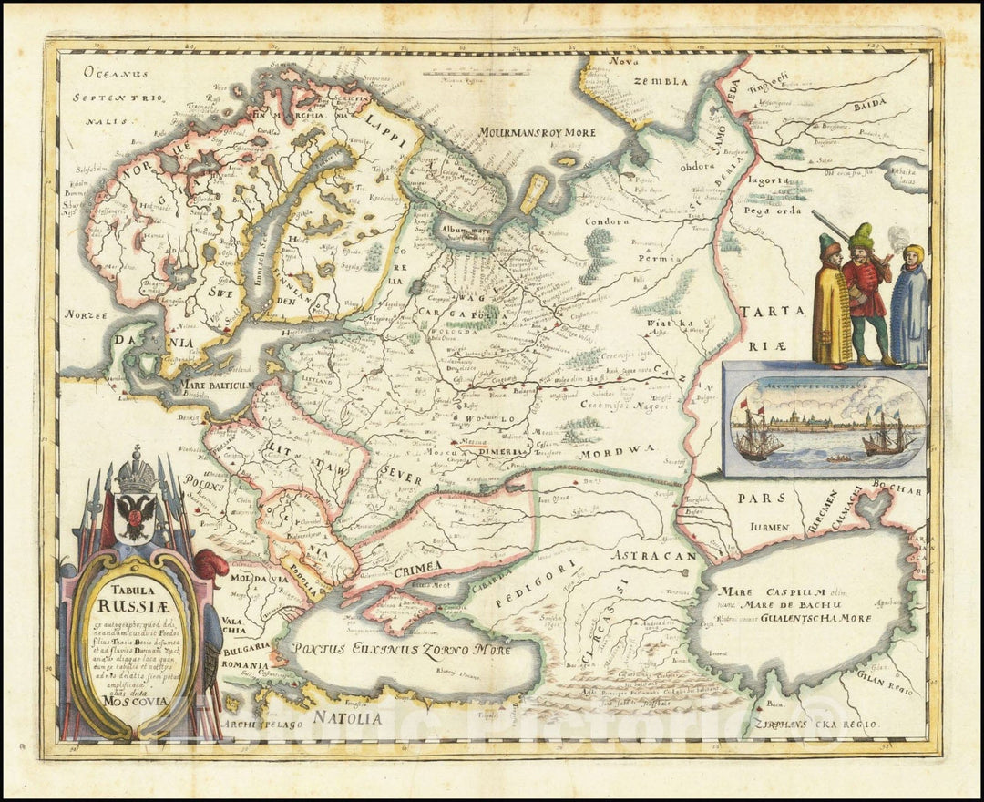 Historic Map : Tabula Russiae ex autographo, quod delineandum curavit Foedor filius Tzaris Boris,  1640, Vintage Wall Art