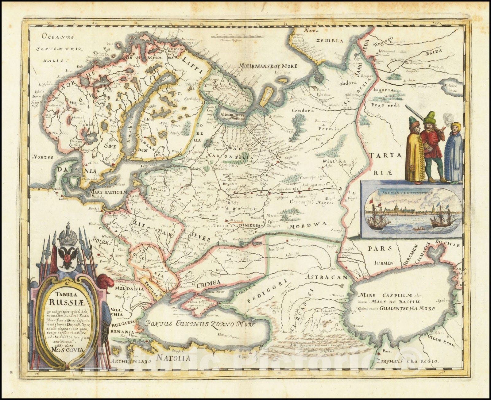 Historic Map : Tabula Russiae ex autographo, quod delineandum curavit Foedor filius Tzaris Boris,  1640, Vintage Wall Art
