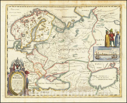 Historic Map : Tabula Russiae ex autographo, quod delineandum curavit Foedor filius Tzaris Boris,  1640, Vintage Wall Art