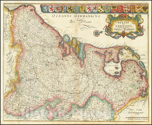 Historic Map : Belgii Sive Germania Inferioris Neder Teutschlandt, 1636 v1, Vintage Wall Art