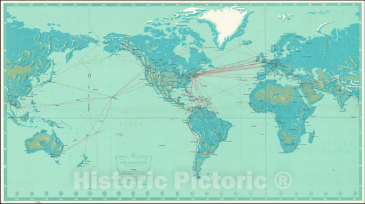 Historic Map : Pan American World Air System World's Most Experienced Airline, 1963, 1963, Vintage Wall Art
