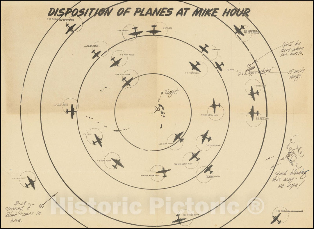 Historic Map : Operation Crossroads Atomic Bomb Test, 1946, Vintage Wall Art