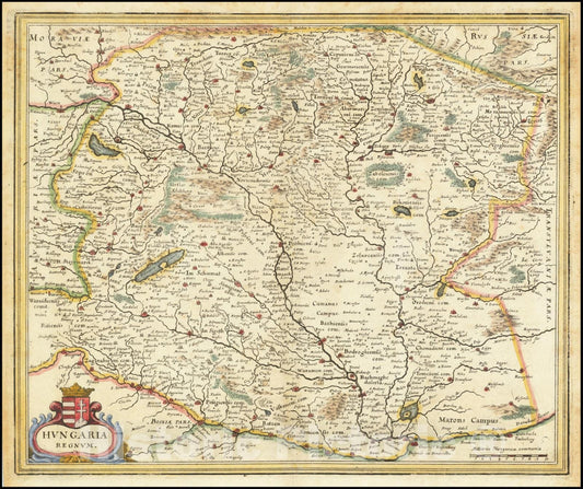 Historic Map : Hungaria Regnum, 1638, Vintage Wall Art