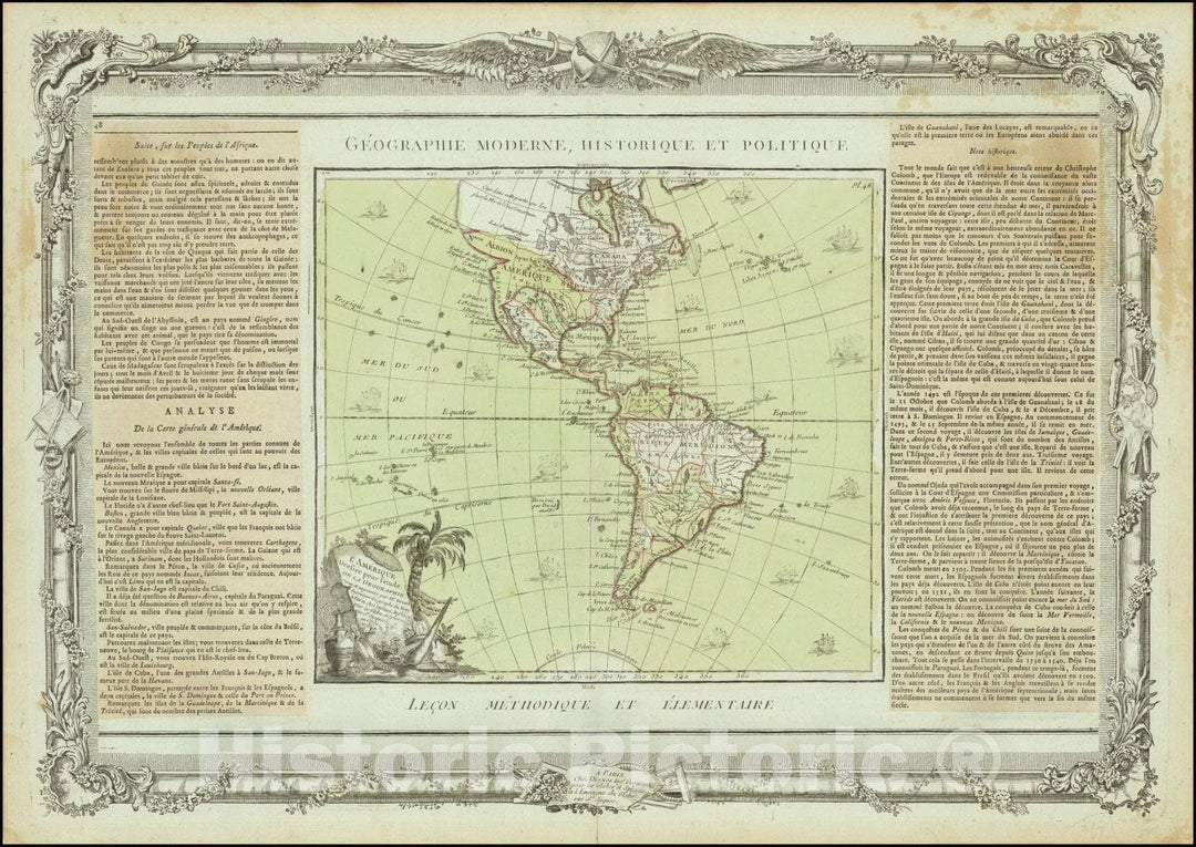 Historic Map : L'Amerique Dressee pour l'etude De La Geographie,1784, 1784, Vintage Wall Art