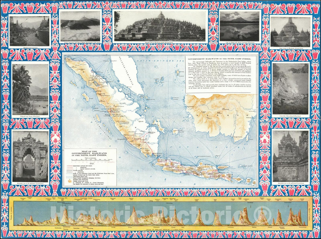 Historic Map : Government Railways of the Neth. East Indies., 1920, Vintage Wall Art