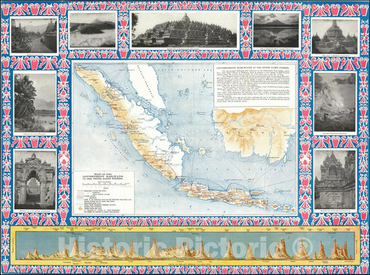 Historic Map : Government Railways of the Neth. East Indies., 1920, Vintage Wall Art
